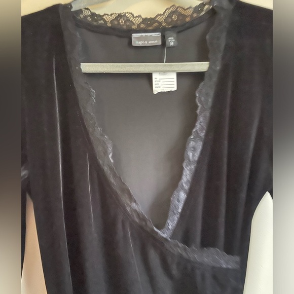 Apt 9 dark romantic lace trim midi velour dress size M stretch whimsigoth witchy - Picture 5 of 13